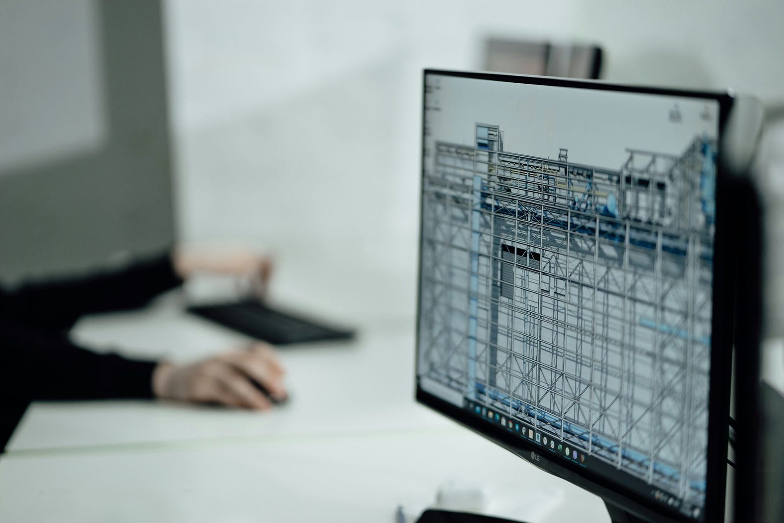 CAD model on a designer's workstation