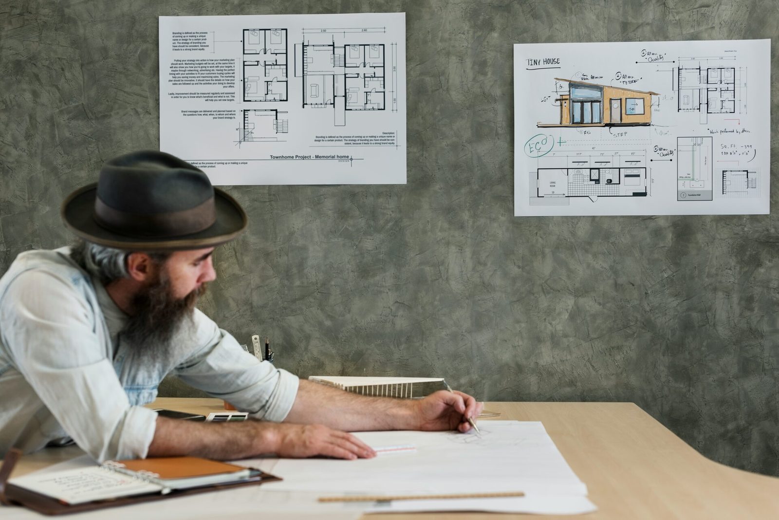 Architect sketching early design concepts